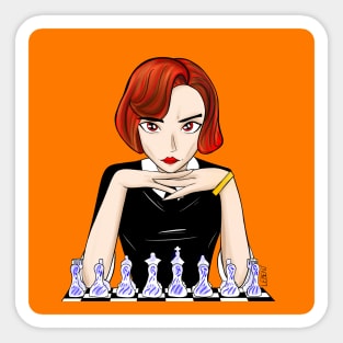 the queen beth harmon in chess gambling arts Sticker